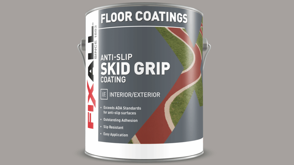 Metal can of Fixall Skid Grip Anti-Slip Paint
