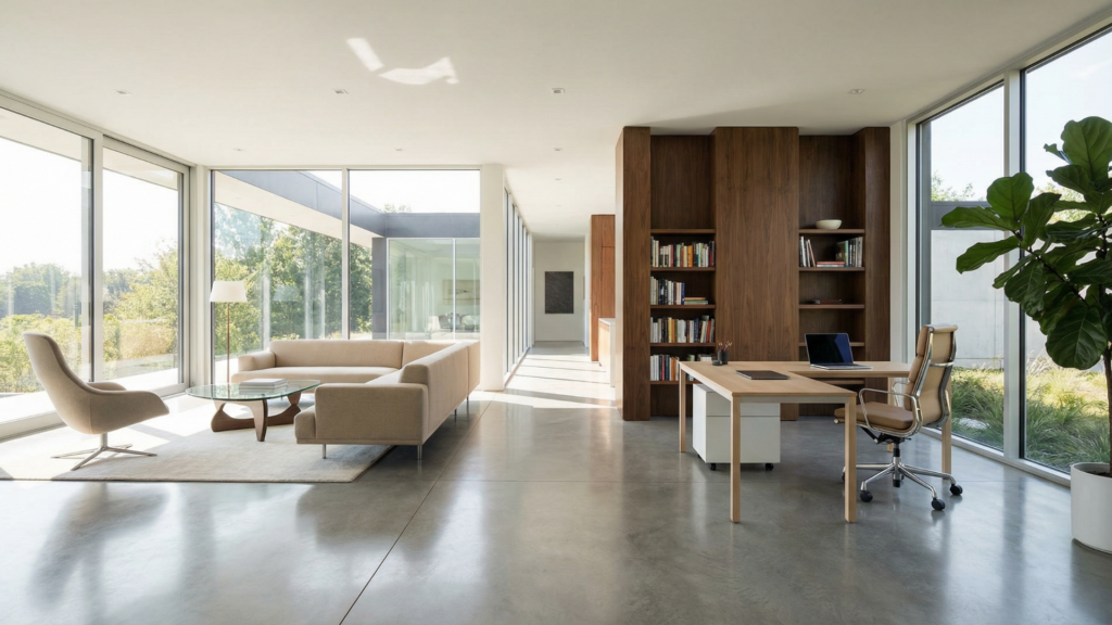 Open layout modern space compared with flexible contemporary layout