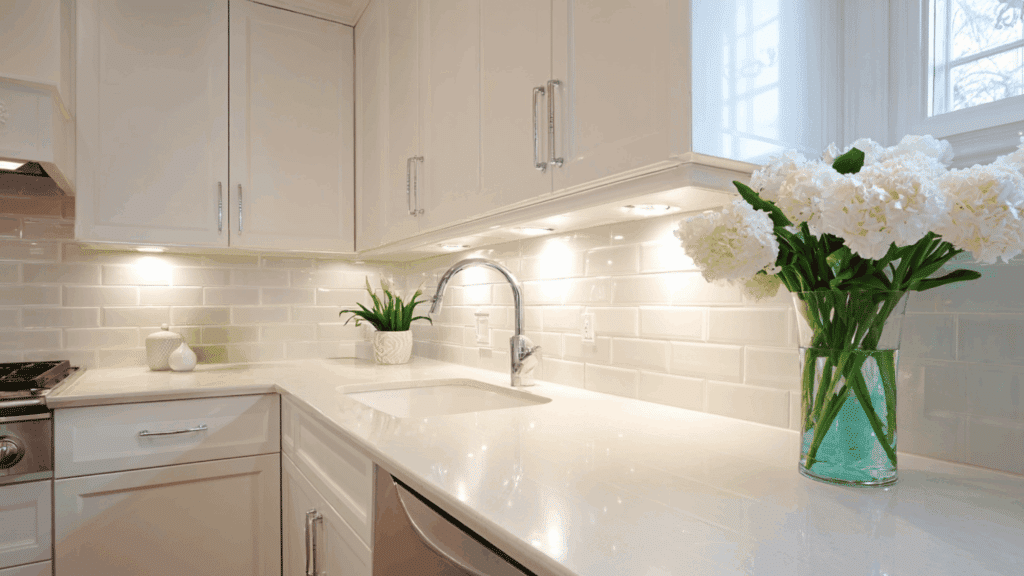 Satin and semi-gloss paint sheen for kitchens and bathrooms with easy-clean finish.