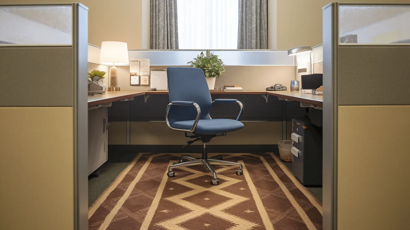 23 Easy Ideas to Decorate Your Cubicle - Opple House - Simple Improvement Mi Under Window Cubical Rug