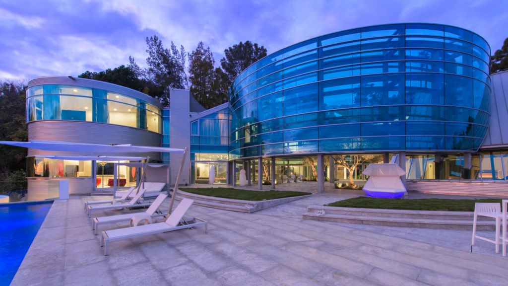View of Justin Bieber's The Beverly Hills Glass Mansion Rental
