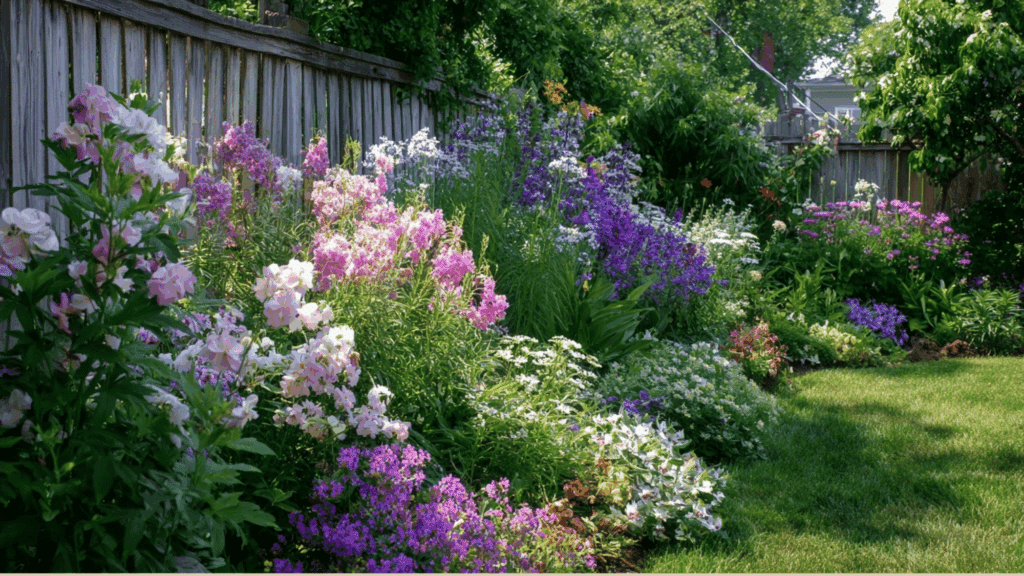 cottage style perennial flower garden layout plan