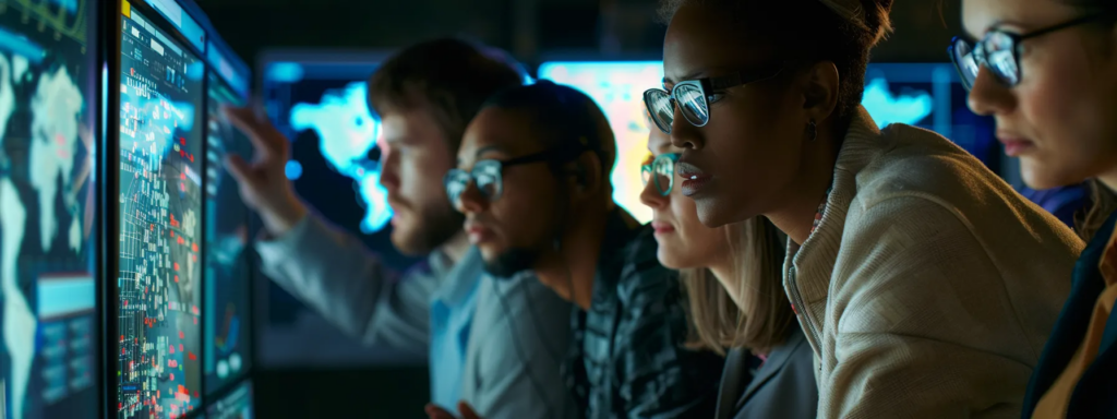 Team members discussing including knowledge management software to improve their decision-making process.