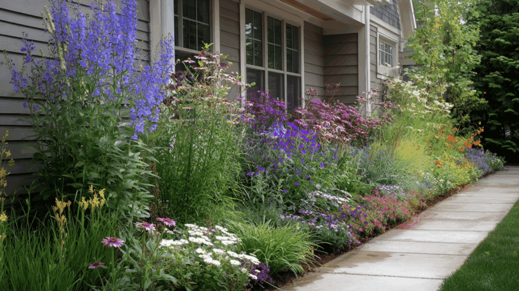 foundation planting perennial layout plan for house front