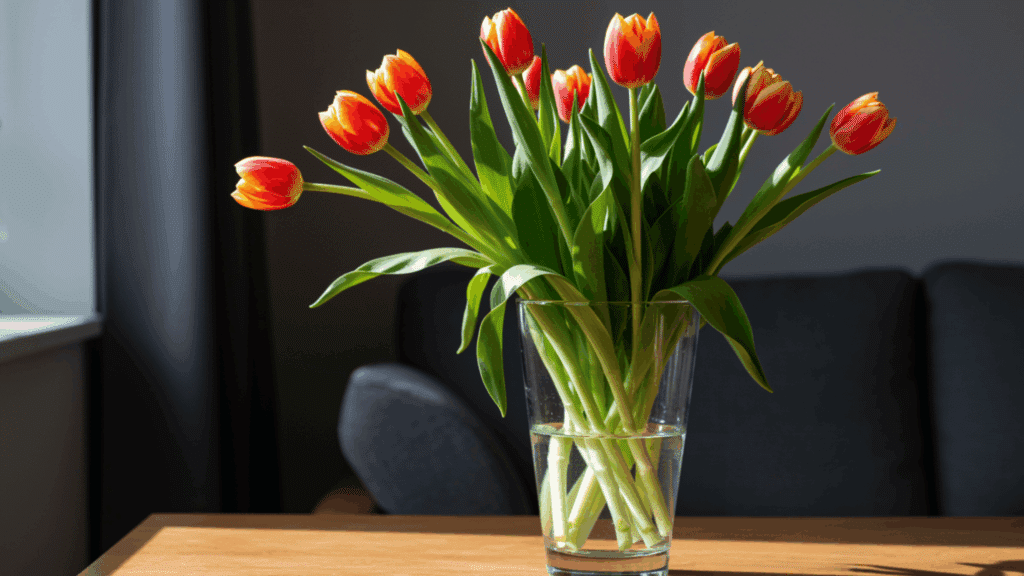 how to take care of cut tulips in a vase