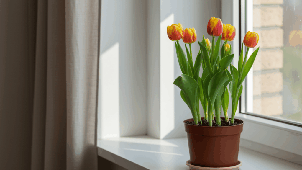 how to take care of potted tulips indoors