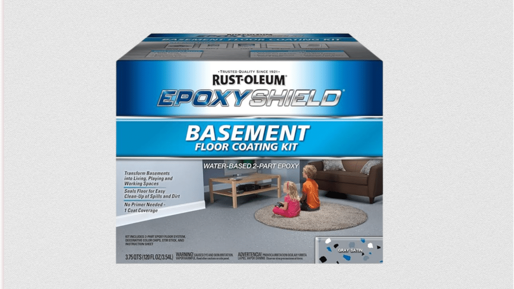 image of a Rust-Oleum EpoxyShield Basement Floor Kit basement floor sealer