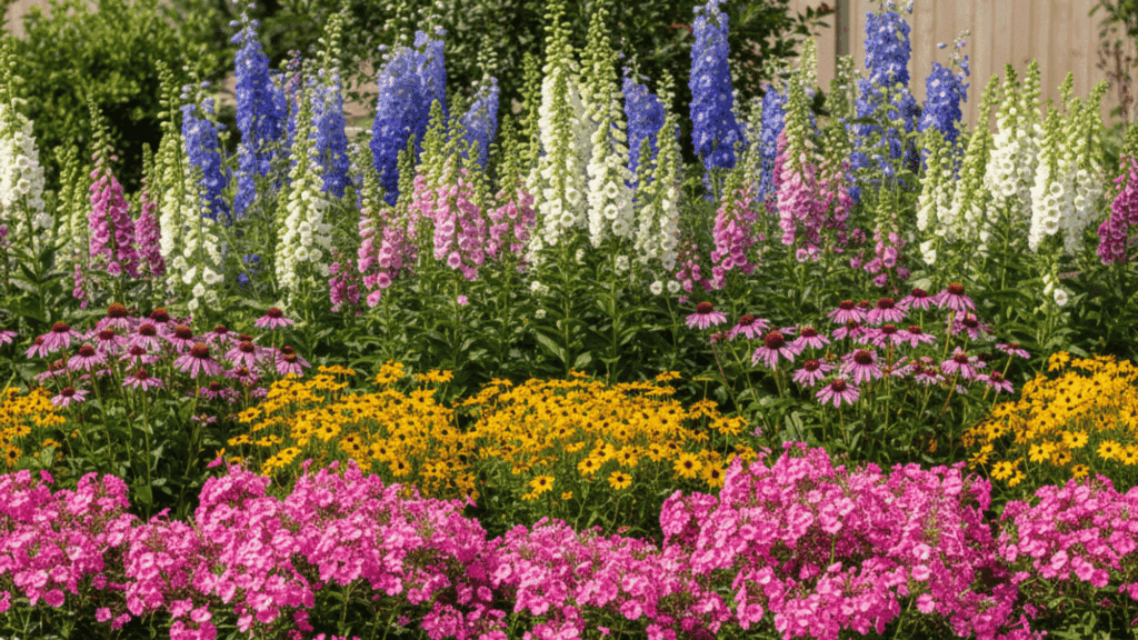 layout perennial flower garden design plans for beginners