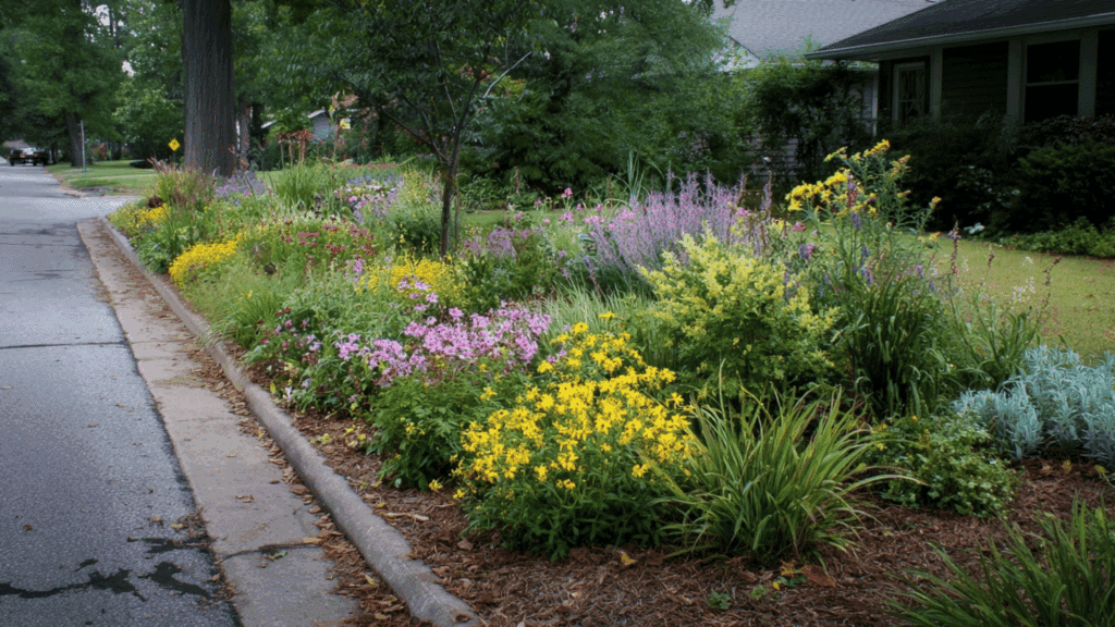 low maintenance perennial flower bed layout plan