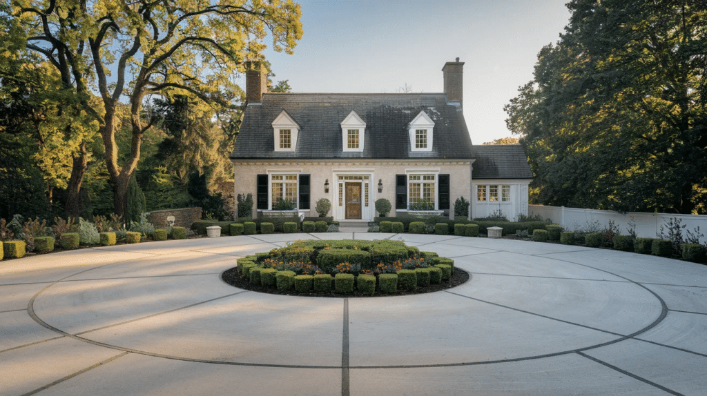 simple-concrete-circle-driveway