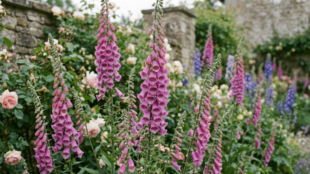 Foxglove Plant: A Complete Guide Tall purple foxglove plants Digitalis purpurea in full bloom in a cottage garden