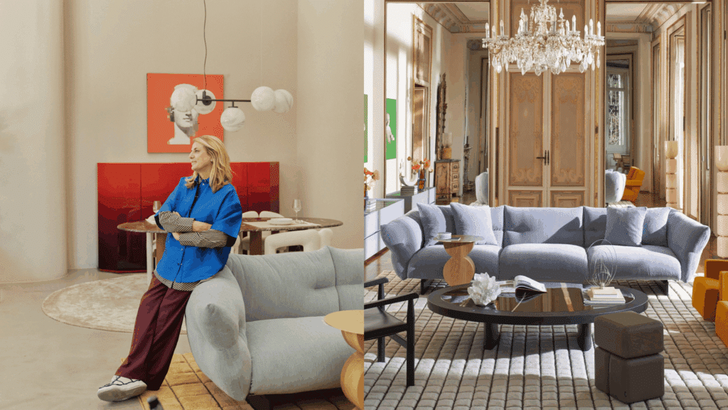 contemporary dining space with artistic decor and elegant classic living room