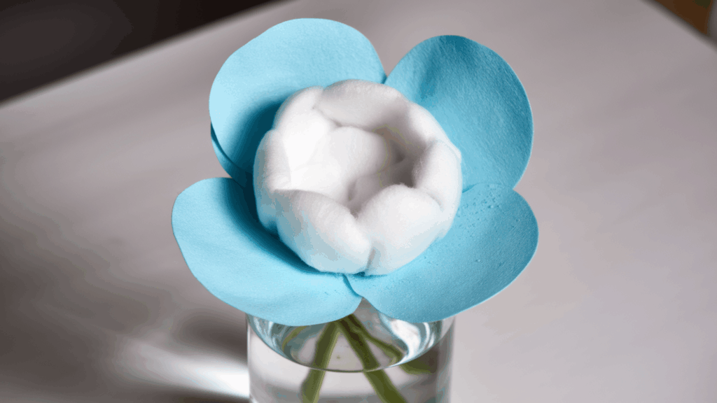 cotton pad poppy flowers flower crafts made with soft cotton pads forming simple petals