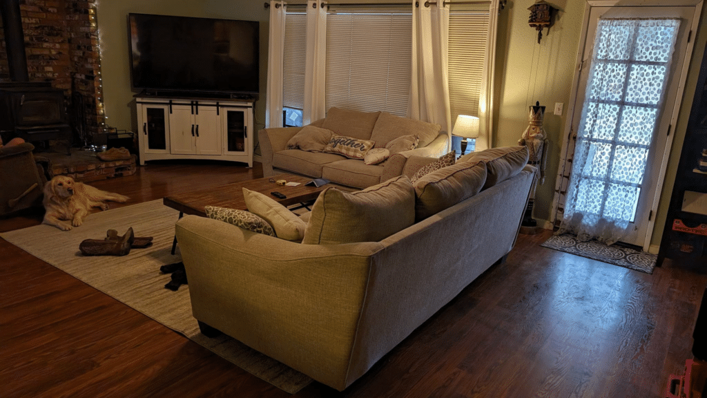 cozy tudor cottage living room with Warm Neutral Color