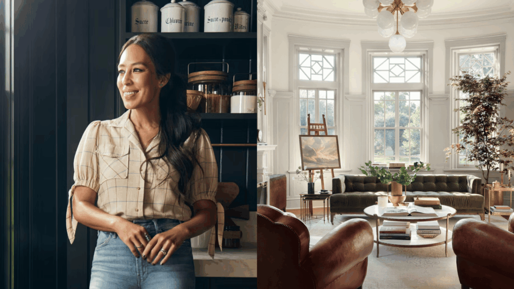 elegant classic living room with tall windows and vintage inspired decor