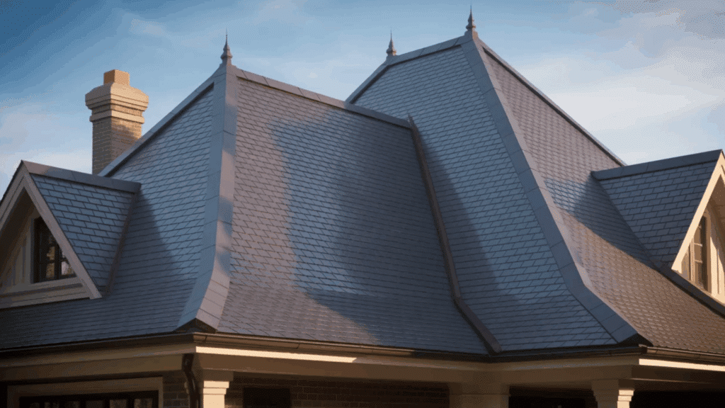 elegant grey hip roof with decorative finials featuring everything you need to know about roof styles
