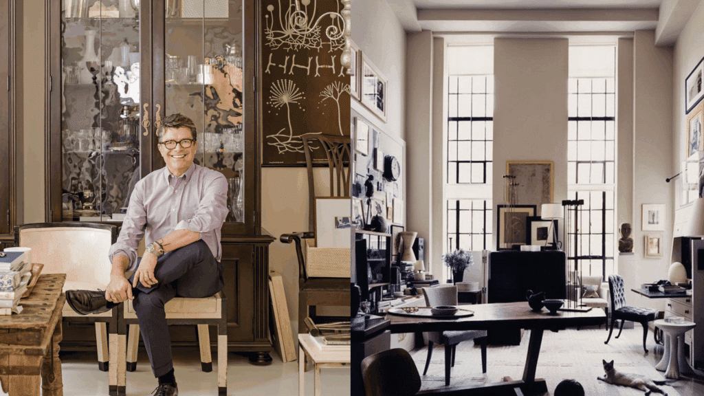 home library space with classic design and tall windows filled with light