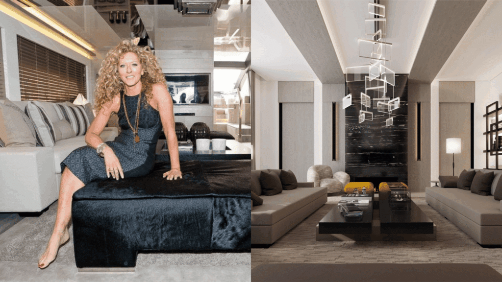 modern luxury living room with sleek design and dramatic lighting style