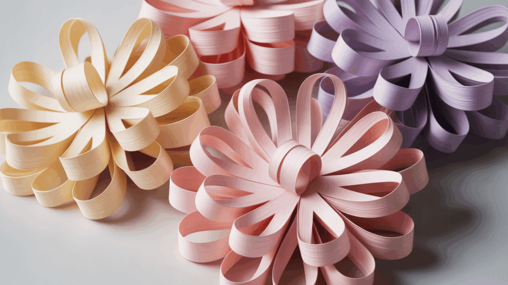 paper loop flowers in pastel colors showcasing easy flower crafts for beginners