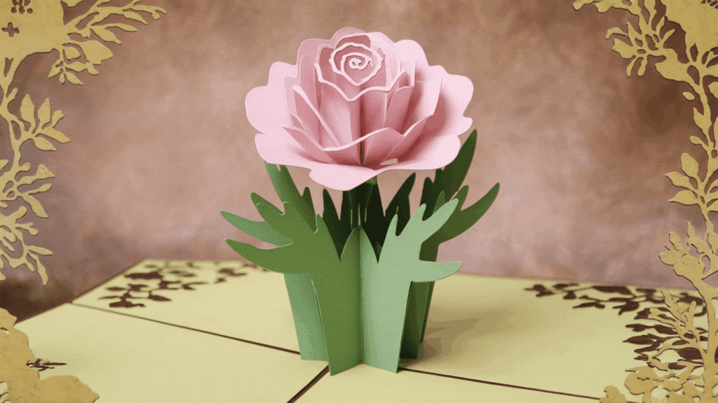 pop up flower card flower crafts made with folded paper flower inside greeting card