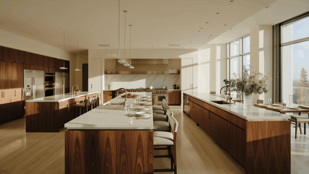 a diy kitchen island with an integrated breakfast bar and seating for a modern design