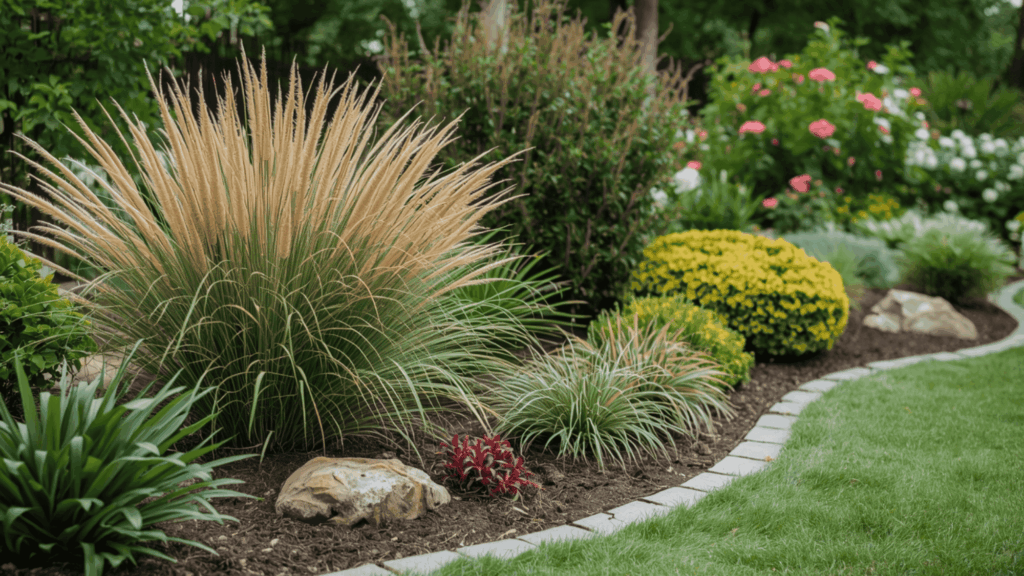choose drought tolerant plants for low maintenance landscaping with simple plants that need less water in a clean yard