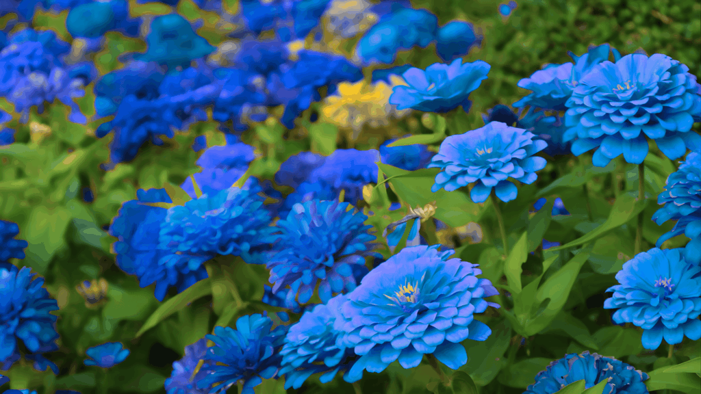 colorful zinnia flowers blooming in a garden with pink red and orange petals fast growing plants