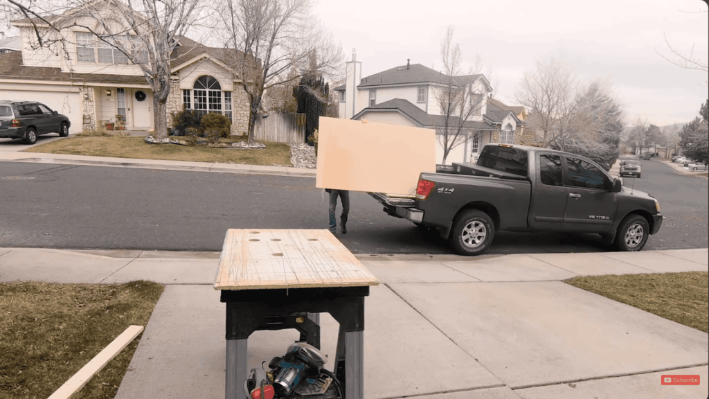 gathering materials and tools for building a custom closet from mdf sheets and basic tools