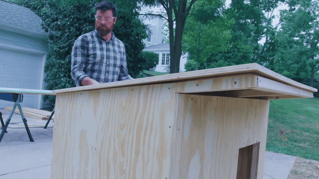 installing roof panel on dog house frame