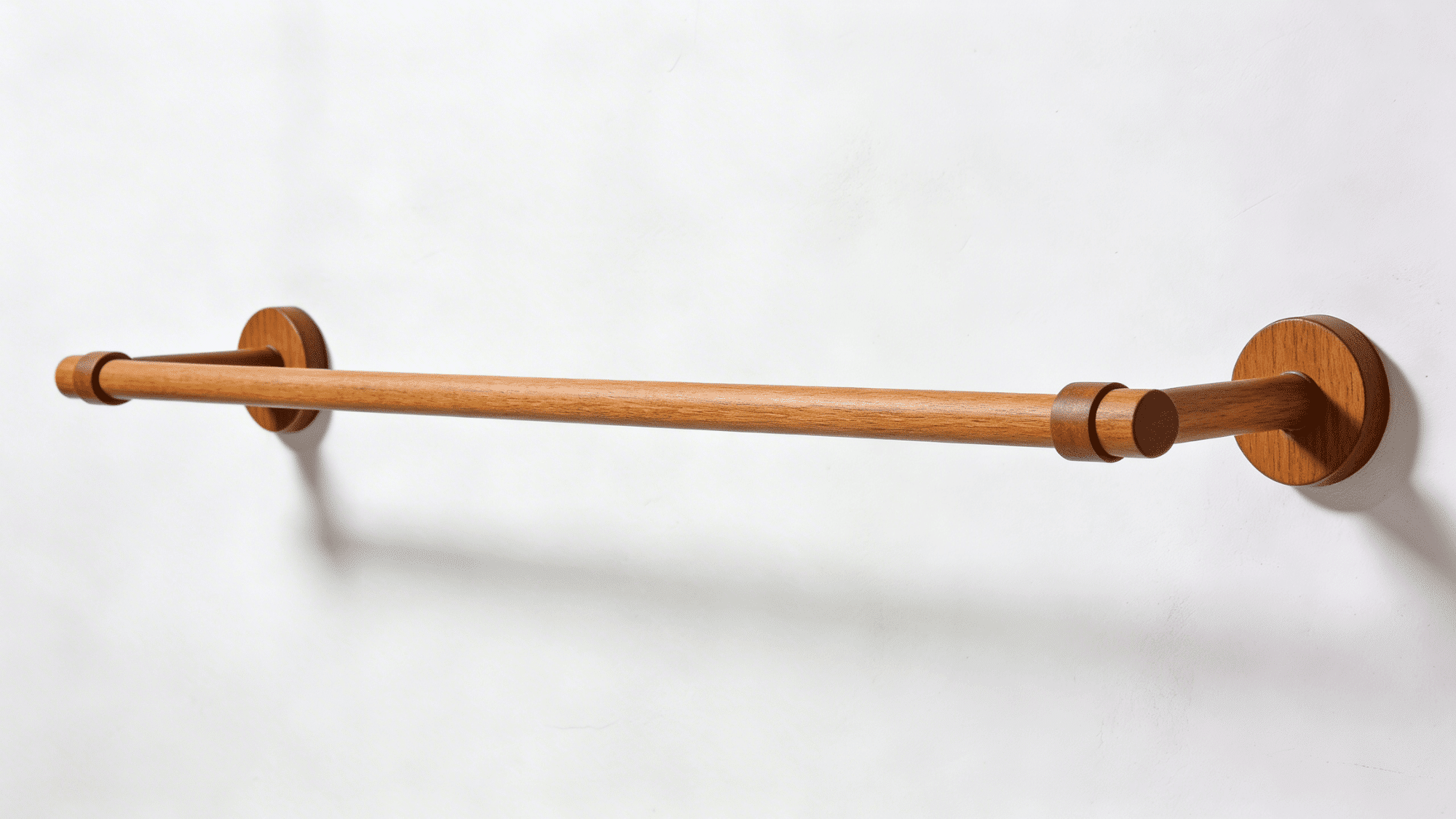 minimal wooden hanging rod diy clothes rack mounted on wall for simple and clean clothes storage setup