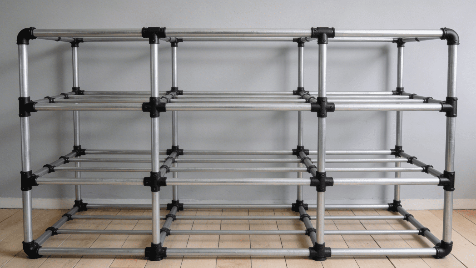 pipe clothing diy clothes rack frame made with metal pipes and joints for multi level storage use