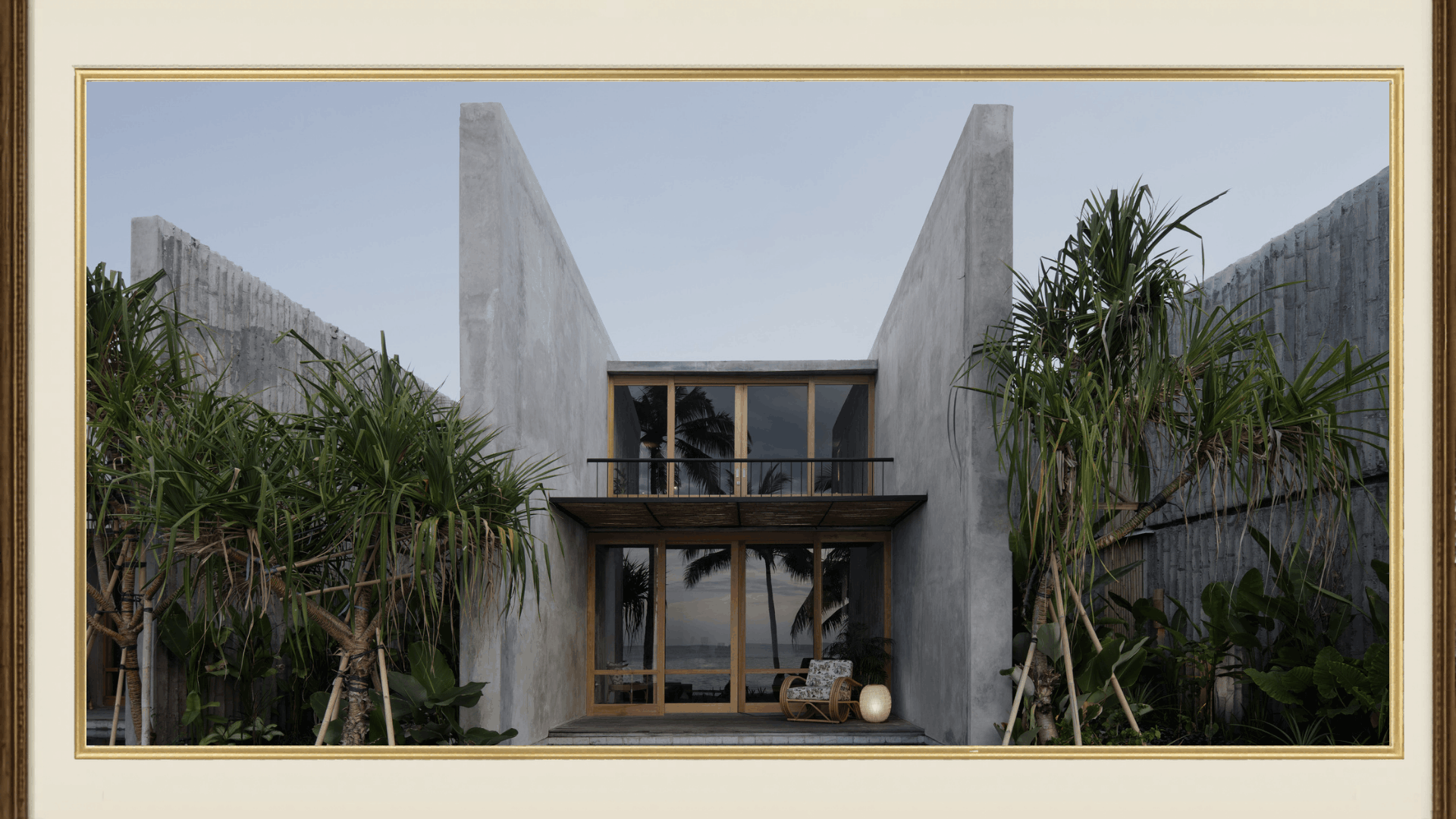 tiing boutique resort bali eco brutalist buildings with concrete villa lush plants and small pool (4) (1)