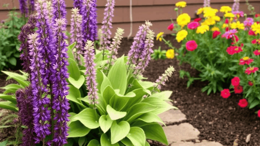use perennial plants for low maintenance landscaping with colorful flowers and easy care garden beds 