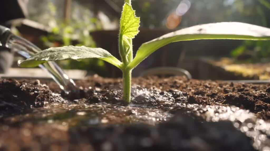 watering container plants carefully to maintain moisture balance and support healthy vegetable growth