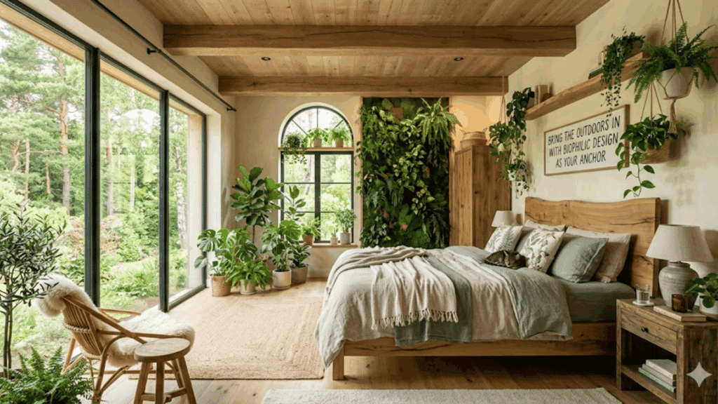 biophilic design showing modern master bedroom ideas for home decor