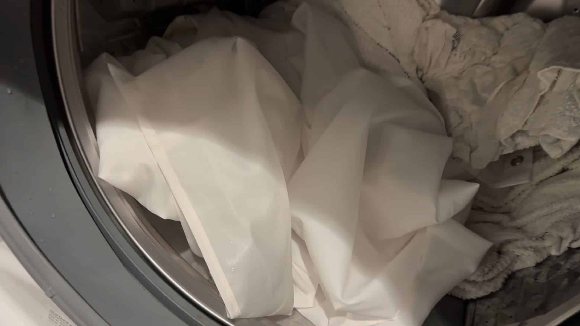 check the shower curtain after the first wash cycle to see if soap scum and buildup have been removed before deep cleaning