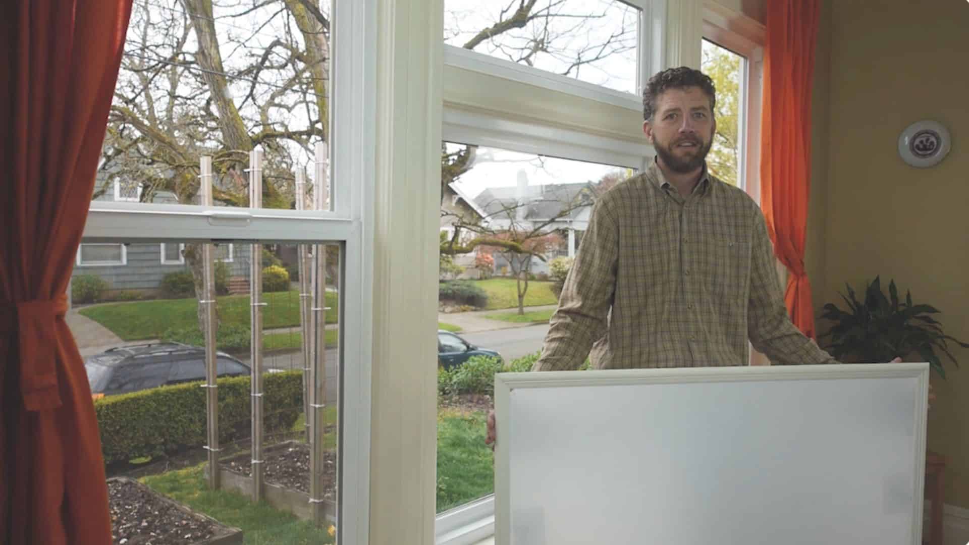 checking window insert size and placing it inside frame for initial test fit
