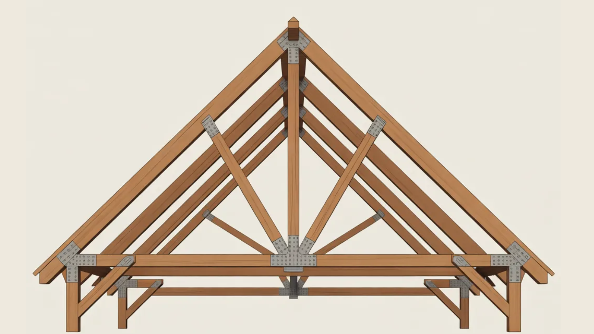 double pitch roof truss design with two sloping sides creating a symmetrical roof