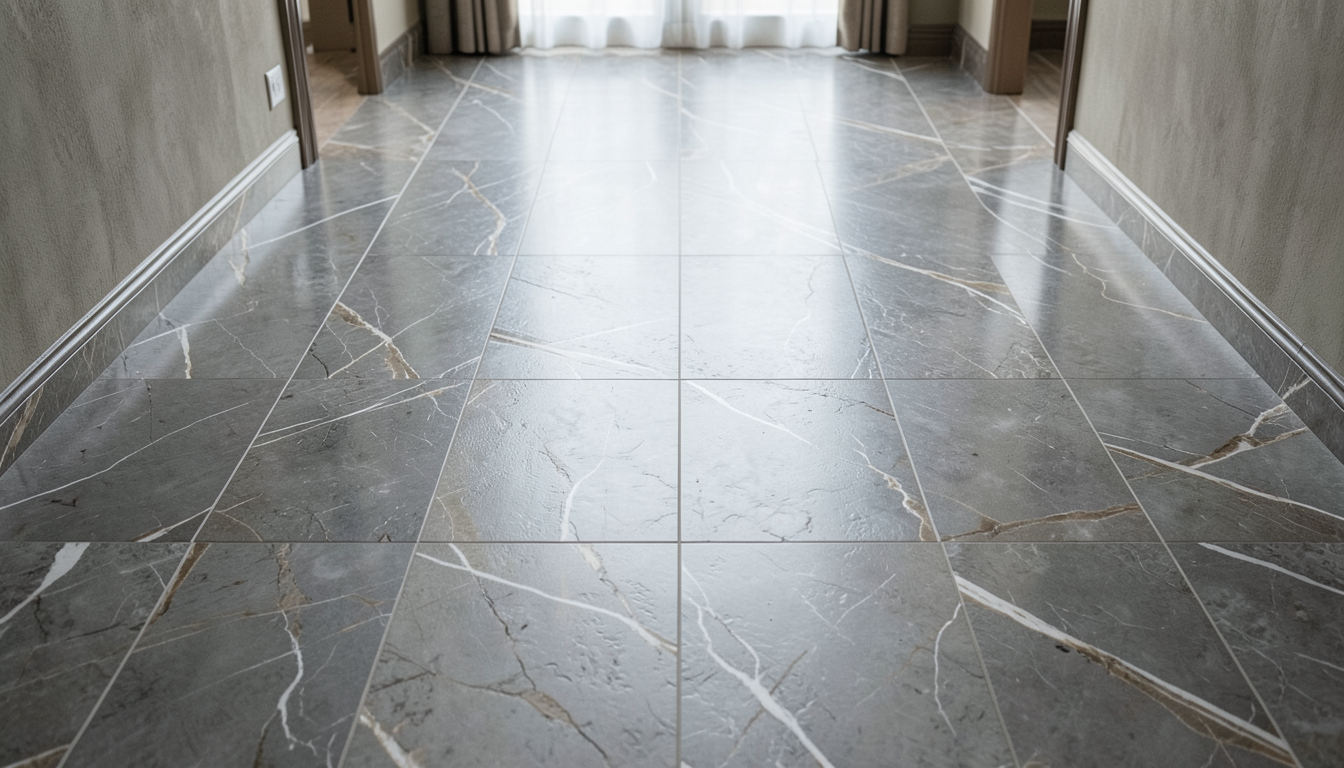 empty room with plated tile style vinyl floor planks along hallway walls can you put vinyl flooring over tile