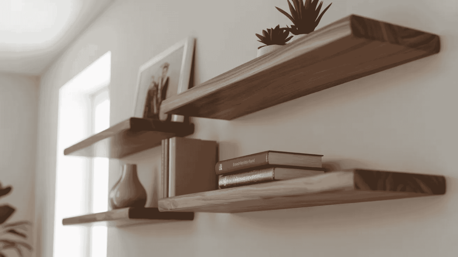 floating wall shelves are a sleek addition to any space and a great wooden project