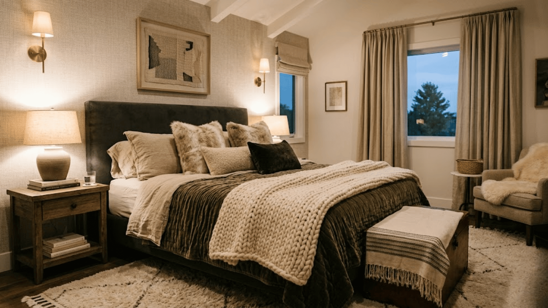 layered texture showing modern master bedroom ideas for home decor
