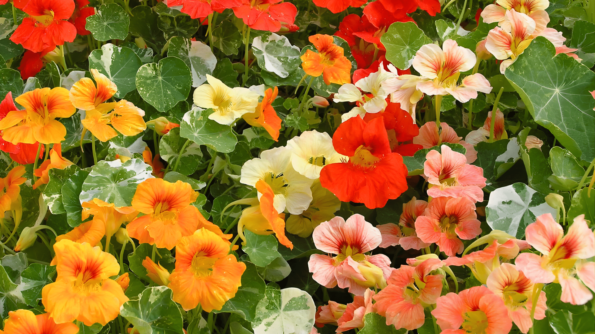 nasturtiums are great to plant with cucumbers as they repel aphids