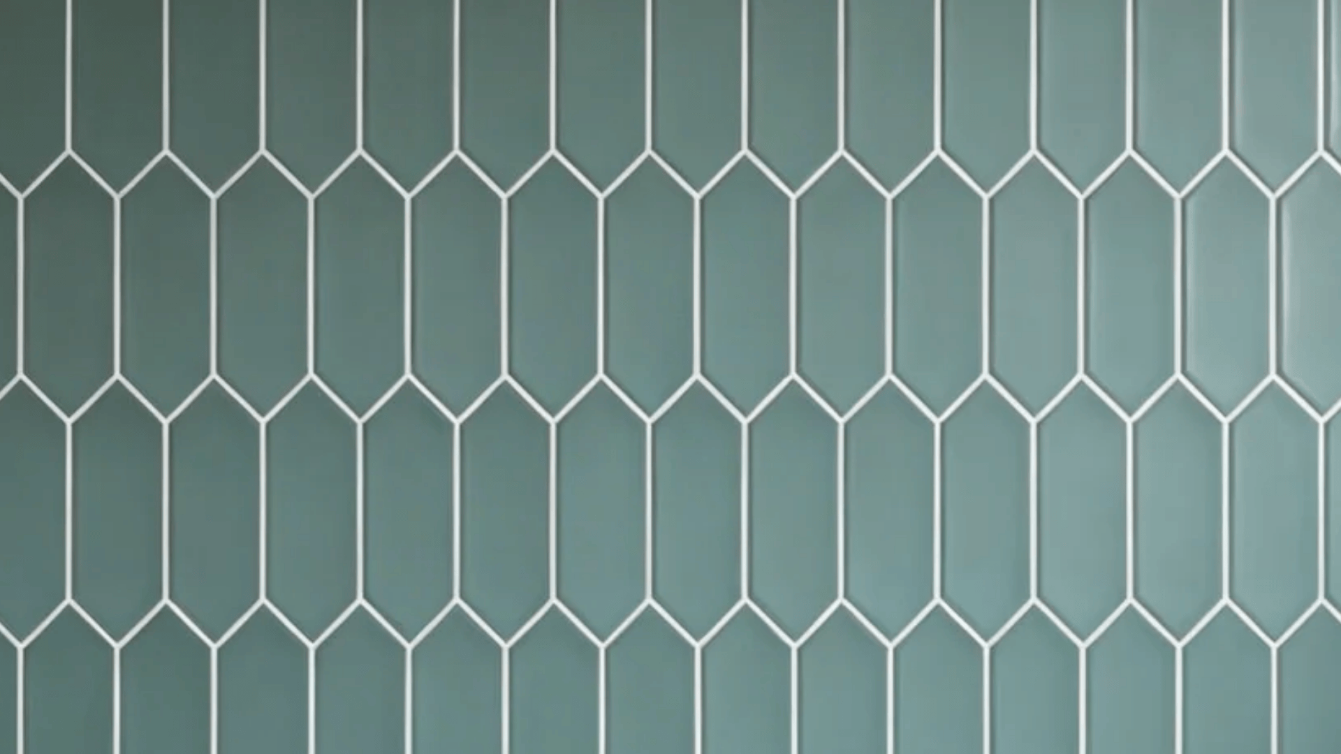 picket tile pattern with elongated hexagon tiles arranged vertically creating modern wall surface look