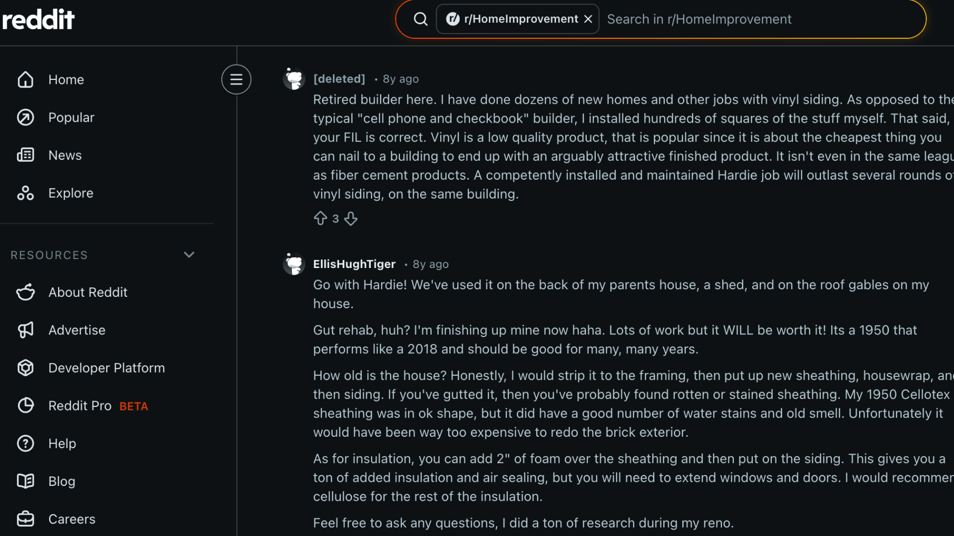 reddit discussion about siding where users compare durability fiber cement siding vs vinyl opinions and advice