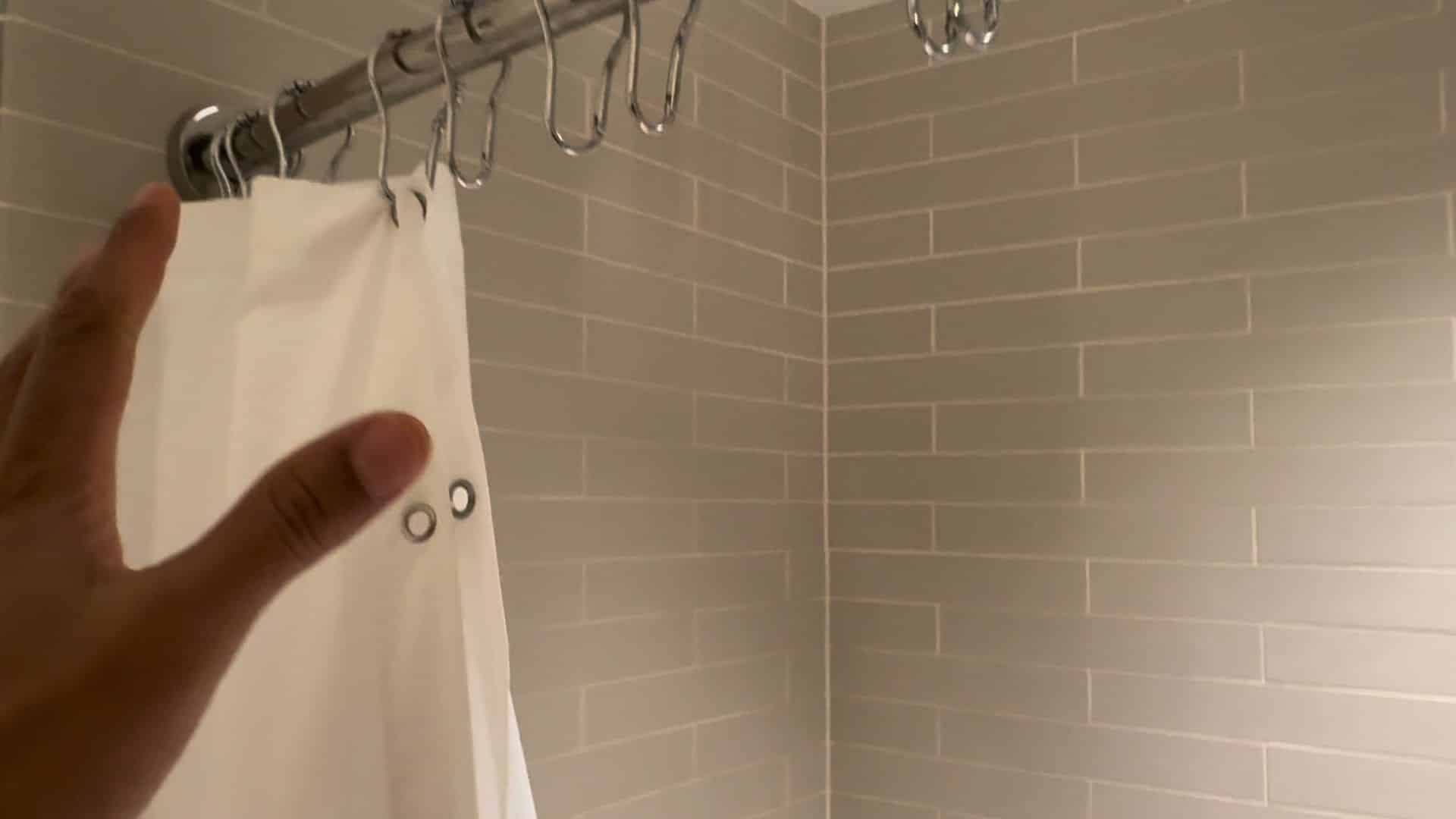 remove shower curtain and liner carefully from rod and take off all hooks before starting the cleaning process to avoid damage