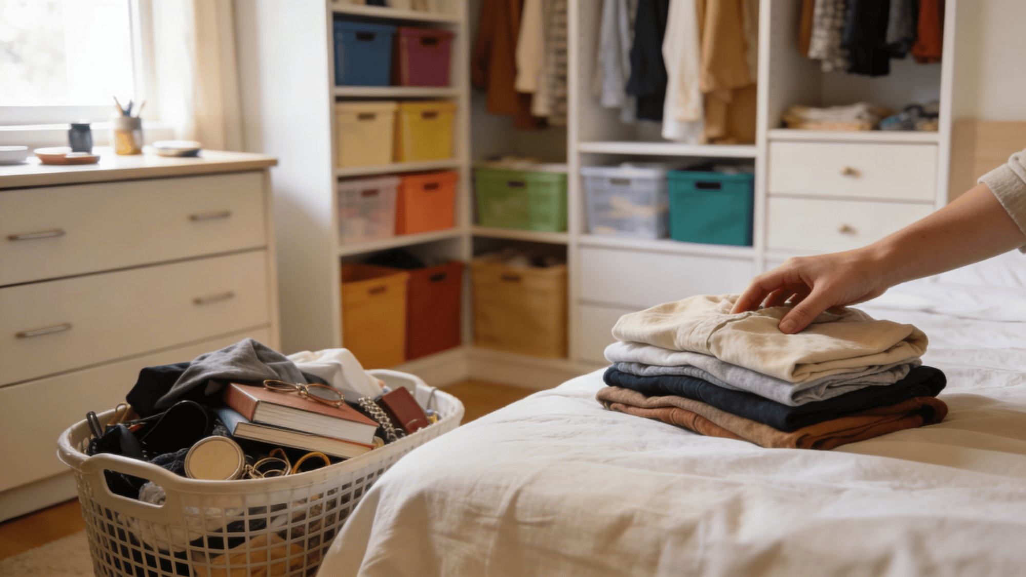 rotate items regularly to declutter bedroom keep clothes sorted and maintain clean organized space