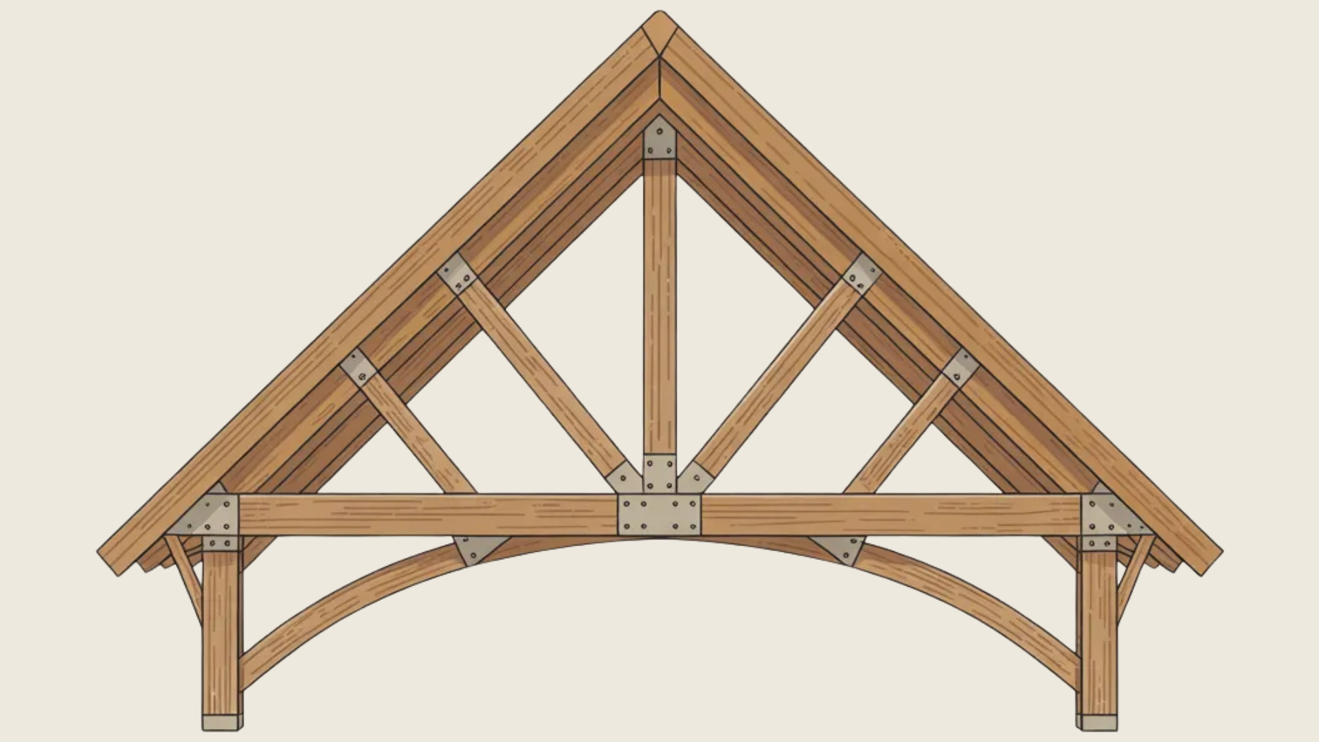 scissor truss roof truss design with angled beams creating vaulted ceilings