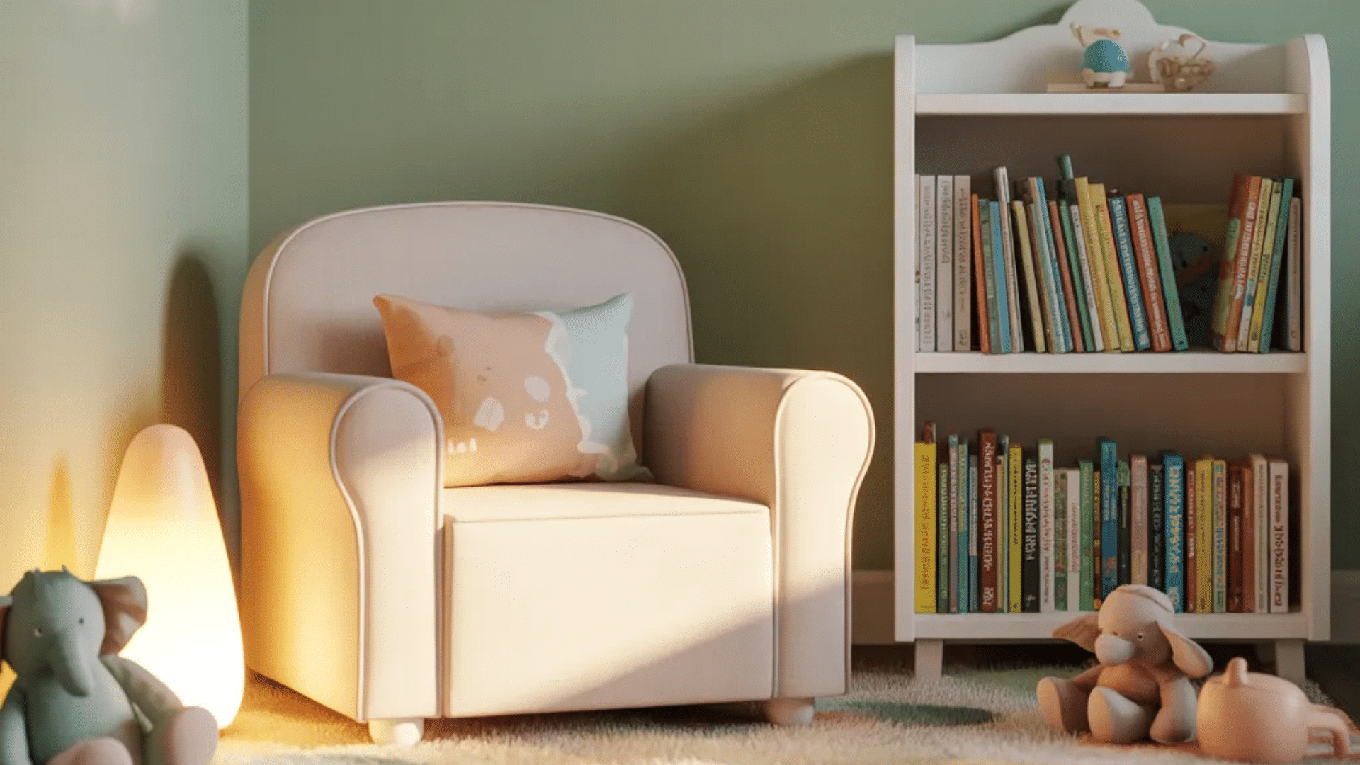 storybook reading nook nursery ideas with cozy chair bookshelf