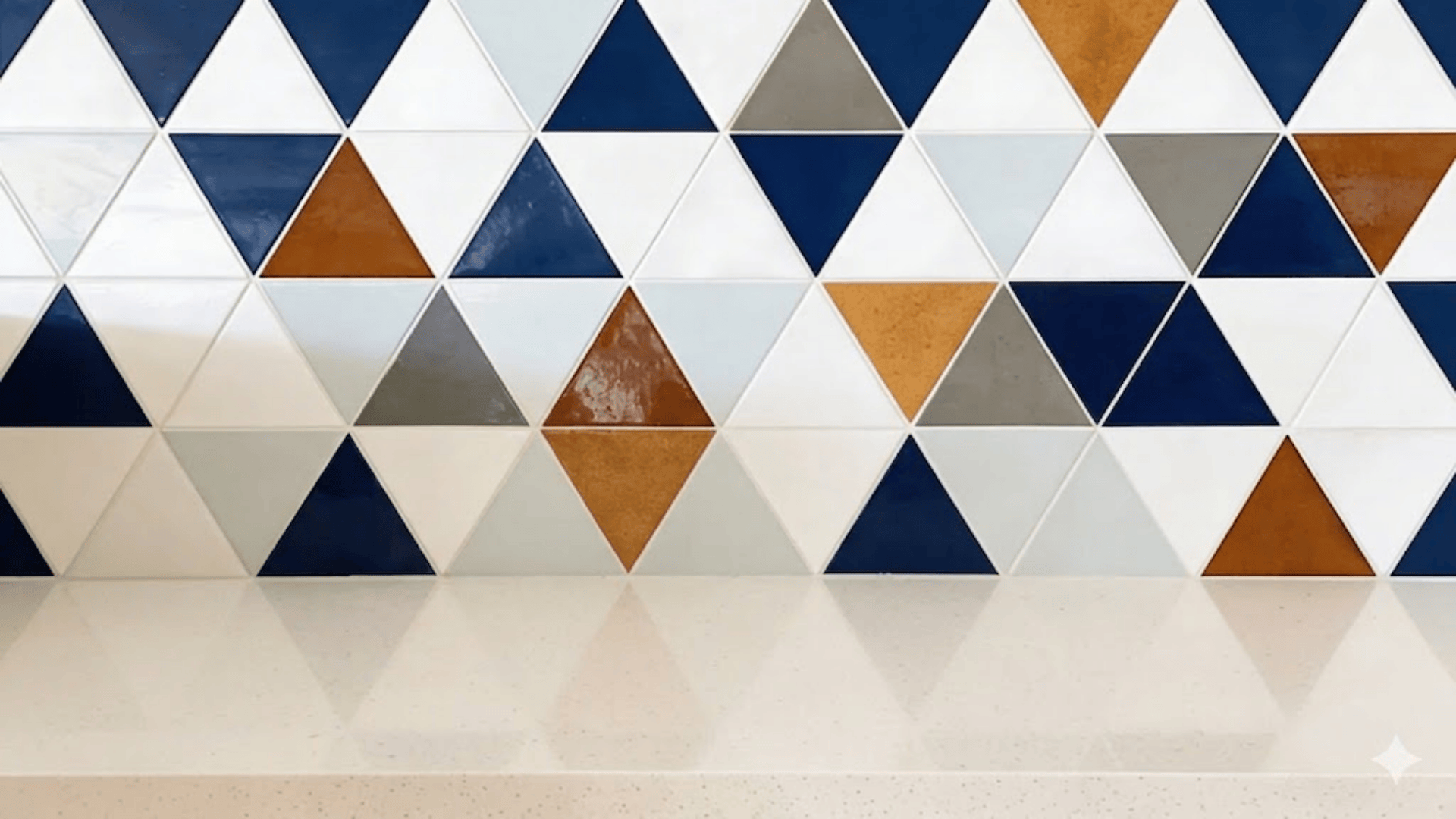 triangle tile pattern with triangular tiles forming geometric shapes across surface layout