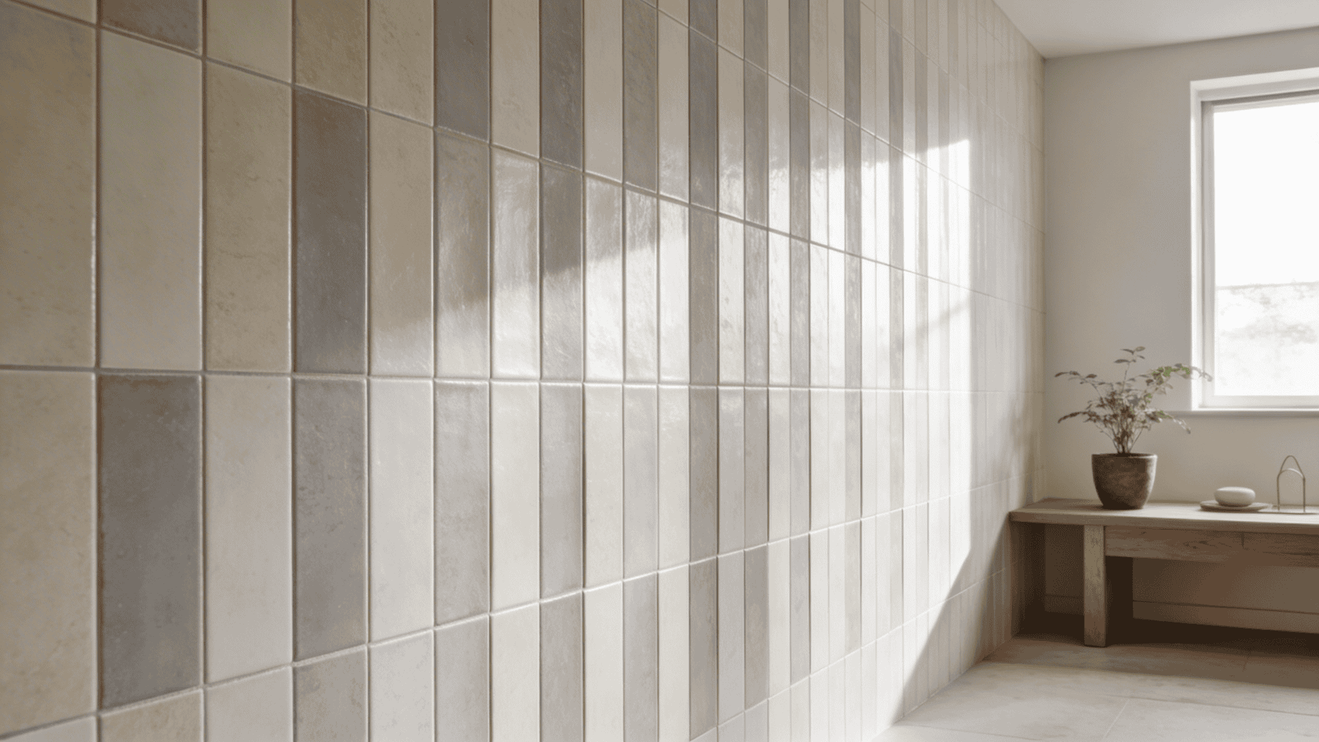 vertical stack tile pattern with tiles aligned in straight vertical rows making space look taller (1)